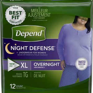 Depend Night Defense Incontinence Overnight Underwear for Women, XL, 12 Ct – 3 Pack