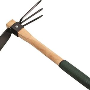 Edward Tools Hoe and Cultivator Hand Tiller – Carbon Steel Blade – Heavy duty for loosening soil, weeding and digging – Rubber ergo grip handle – Rust proof