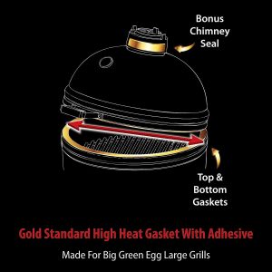 Gold Standard Nomex+Kevlar Hi-Temp Self Stick Gasket 2yr Warranty – Large Big Green Egg