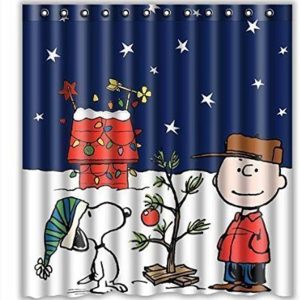 ONEYIM Merry Christmas Fabric Waterproof Kids Cartoon Bathroom Shower Curtain 66″ x 72″