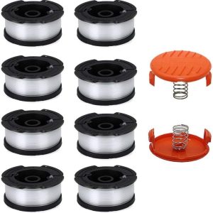 Lucky Seven AF-100 Spool Compatible with Black & Decker AF-100-3ZP 0.065″ String Trimmer Line Replacement for GH900 GH600 String Trimmer (8 Spools + 2 Caps and Springs)