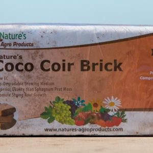 Nature’s Premium Organic Coco Coir 1 Pound Brick, Garden Soil, Reptile Bedding, Hydroponics, Growing Medium, Aquaponics, Soil Amendment