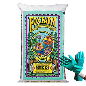 FoxFarm Ocean Forest Potting Soil Organic Mix Indoor Outdoor For Garden And Plants – Organic Plant Fertilizer – 38.5 Quart (1.5 cu ft). – (Bundled with Pearsons Protective Gloves) (1 Pack)