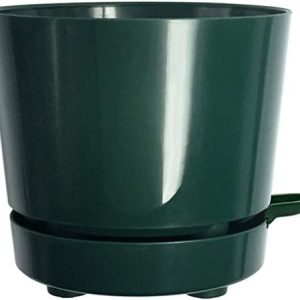 8″ Self Watering + Self Aerating High Drainage Deep Reservoir Round Planter Pot, Maintains Healthy Roots, for Indoor & Outdoor Gardens (Green)
