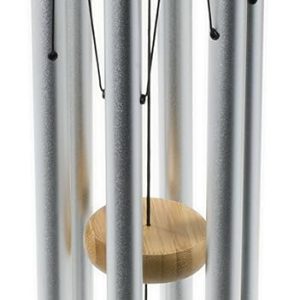 Freedom Chime for Patio, Garden, Terrace and Balcony – Beautiful Outdoor Decor – Easy to Install Wind Chimes – Durable and Hand Tuned (Natural/Matte Silver, Medium 29″)