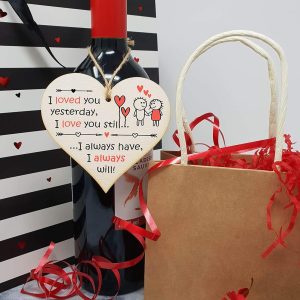 Handmade Wooden Hanging Heart Plaque Valentine’s Gift for someone special boyfriend girlfriend husband wife romantic keepsake