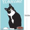 Runadi Black Cat Welcome Garden Flag