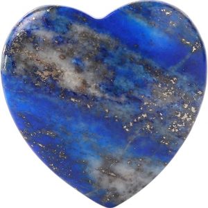 Lapis Lazuli Heart Love Carved Palm Worry Stone 40mm (1.6″) for Chakra Energy Healing, Reiki, Meditation, Massage and Decoration